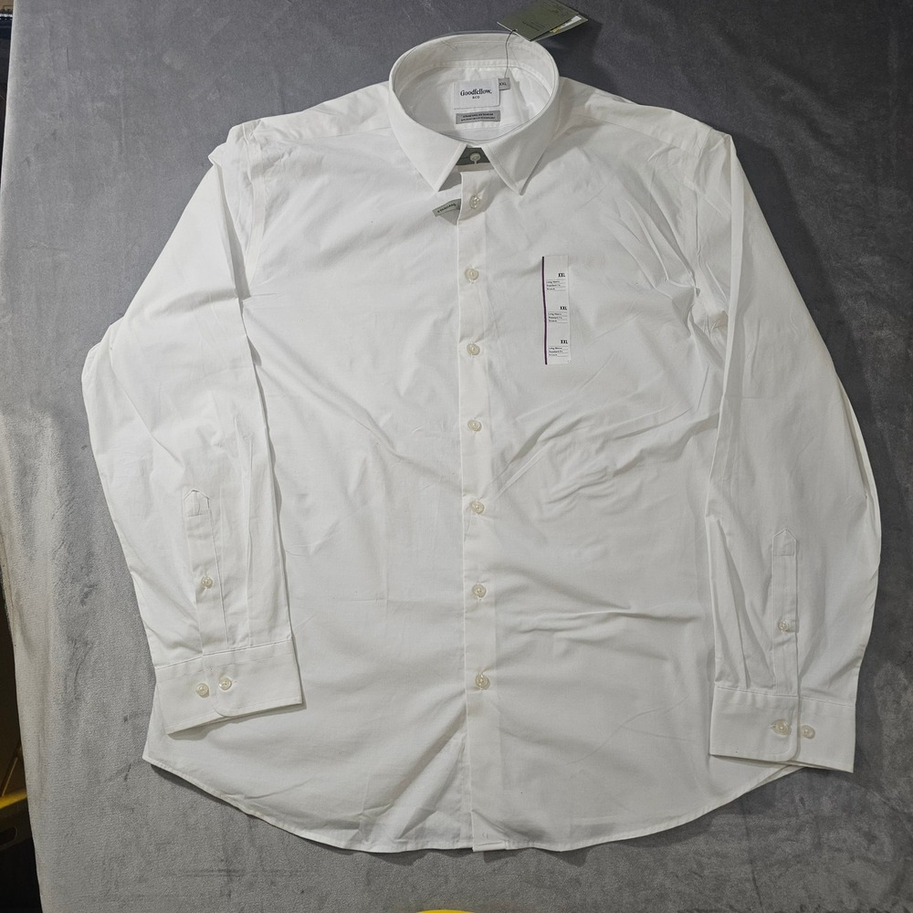 Goodfellow & Co Mens Performance Dress Shirt White XXL Long Sleeve Stretch New